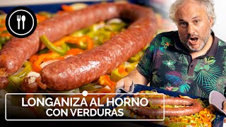 Cómo preparar LONGANIZA AL HORNO con verduras una receta SÚPER FÁCIL [upl. by Vaish]