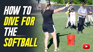 Softball Fielding Drill  Learning to Dive for the Ball  Coach Christina SteinerWilcoxson [upl. by Damiano]