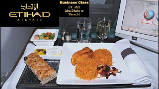 Etihad Airways  Business Class  2013  EY 221 Abu Dhabi to Karachi [upl. by Orlantha]