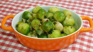 Receta fácil de coles de bruselas al ajillo [upl. by Sol]