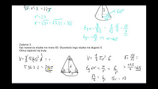 Stożek własności stożka objętość pole podstawy pole całkowite tworząca O czym warto pamiętać [upl. by Neelyad]