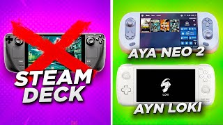 ¡ STEAM DECK TIEMBLA  conoce sus NUEVAS RIVALES AYN LOKI AYA NEO AIR plus y AYA NEO 2 geek [upl. by Bodi]