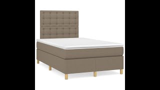 Boxspring met matras en LED stof taupe 120x190 cm [upl. by Swaine]