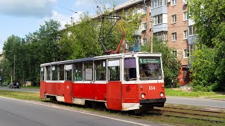 Город Ярославль Поездка на старом трамвае КТМ по 1 маршруту [upl. by Lindly]