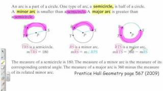 How to Identify Minor and Major Arcs and Semicircles  Geometry Lesson [upl. by Lambard]