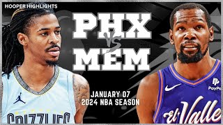 Phoenix Suns vs Memphis Grizzlies Full Game Highlights  Jan 7  2024 NBA Season [upl. by Onairam]