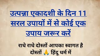 उत्पन्ना एकादशी के दिन 11 सरल उपायों में से कोई एक उपाय जरूर करें  26  2024 utpanna ekadashi vrat [upl. by Acinelav]