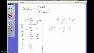 Die Dichte  Umstellen der Formel [upl. by Sidra]