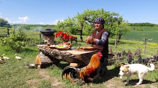 Village Style Chicken Paella Toyuq Plovu Bişirdik Outdoor Cooking [upl. by Tierza201]