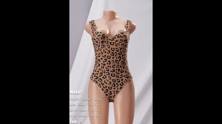 Mom parentchild new leopard printing padded backless sexy onepiece swimwear Wholesale BA004331 [upl. by Lloyd283]