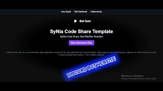 Discord Bot Website SyNia Code Share [upl. by Odnam475]