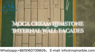 Moca Cream Limestone Internal Wall Tiles For Commercial Building LobbyMQ STONE limestonewall [upl. by Calore]