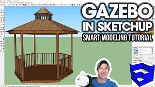 Modeling a GAZEBO in SketchUp  Smart Modeling Practices [upl. by Nryhtak111]