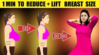 1 Min Easy Yoga Exercises To Reduce Breast Fat Naturally At Home  Lift Saggy Breast [upl. by Esiom317]