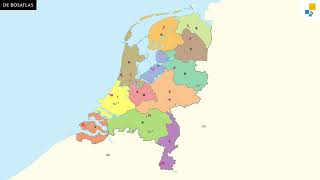 Mijn eigen Bosatlas Topografie Nederland  Basistopo Nederland  provincies en hoofdsteden [upl. by Eceinehs]