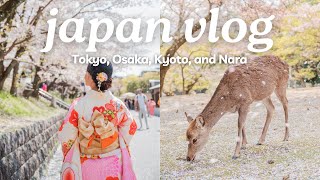 JAPAN  Tokyo Osaka Kyoto Nara  Soothing Travel Vlog  Sakura Season Animals Scenery Food [upl. by Zetrom586]