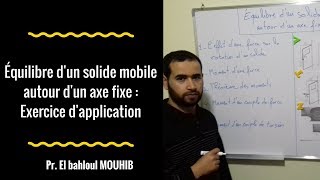 Équilibre dun solide mobile autour dun axe fixe Exercice dapplication [upl. by Ricki]