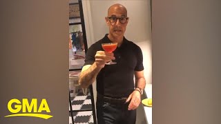 Stanley Tucci shows how to make a perfect Negroni cocktail at home l GMA Digital [upl. by Llerrah25]