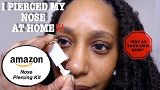 DIY Nose Piercing Amazon Nose Piercing Kit Easy amp Painless [upl. by Inamik]