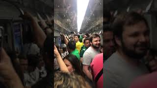 Mexican fans singing Cielito Lindo on Metro  World Cup 2018 Germany vs Mexico [upl. by Llerreg]