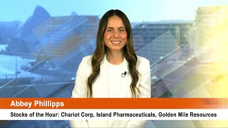 Stocks of the Hour Chariot Corp Island Pharmaceuticals Golden Mile Resources [upl. by Hardej]