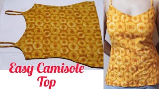 How to make camisole topDIY spaghetti strap thank topCamisole cutting and stitching [upl. by Kciv356]