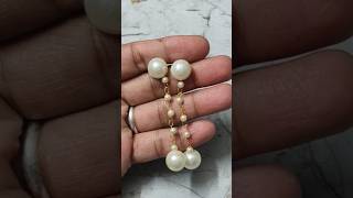 Beautiful Pearl Earrings Using Ganthan Mala diy craft [upl. by Rosario383]