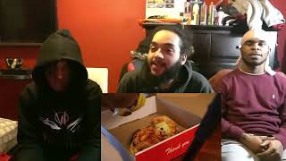 HALF EATEN GRAPES ON PIZZA 💀😂  AMERICANS REACT TO CALFREEZY PIZZA COOKOFF VS KSI [upl. by Ytak436]