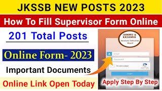 How To Fill JKSSB Supervisor Posts Application Form  JKSSB Supervisor Posts 2023  JKSSB New Jobs [upl. by Ahcarb]