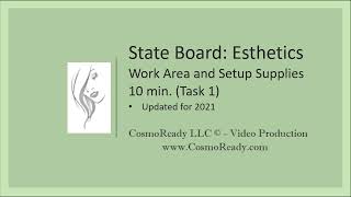 State Board Esthetics NIC Work Area and Setup Supplies Task 1 [upl. by Granger]