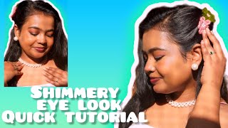 SHIMMERY EYE LOOK  QUICK TUTORIAL BEACH HANDMADE ACCESSORIES [upl. by Burt]