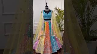 Lehenga Making Process  Multi color Sequence Embroidery work Designer Lehenga choli lehengas [upl. by Saul]