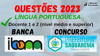 QUESTÕES RECENTES BANCA IBAM  Concurso Saquarema 2023  PARTE 3 [upl. by Dnalrah]