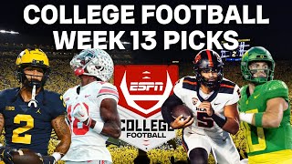 College Football Week 13 Picks amp Predictions [upl. by Attenreb]