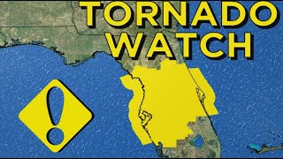 LIVE WEATHER  TORNADO WATCH in Florida as strong storms move through [upl. by Brandie558]