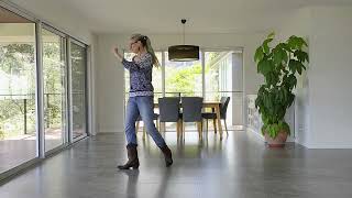 Barefoot Blue Jean Night Line Dancing Tutorial and Demo Video [upl. by Attebasile]