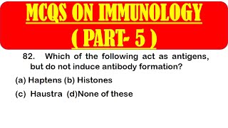 MCQS ON IMMUNOLOGY PART 5  IMMUNOLOGY MCQ QUESTION WITH ANSWER [upl. by Yolanthe]