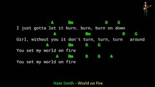 Nate Smith  World on Fire  Lyrics Chords Vocals [upl. by Assi674]