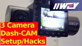 iiwey 3 Channel Camera Dash Cam Setup and Hack Installation Rear View Camera Installation Hack [upl. by Ophelie]