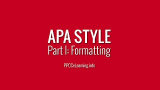 APA Style  Part 1 Formatting [upl. by Gian31]