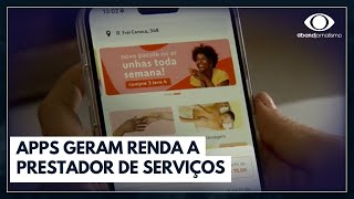 APPs geram renda a prestador de serviços  Jornal da Band [upl. by Zurc]