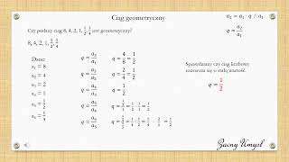 Czy podany ciąg jest geometryczny [upl. by Jeromy]