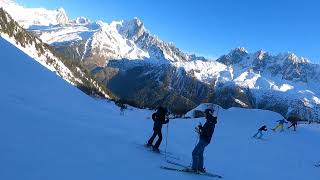 Brevent Chamonix – Cornu Piste on a Beautiful Bluebird [upl. by Ynatsed]