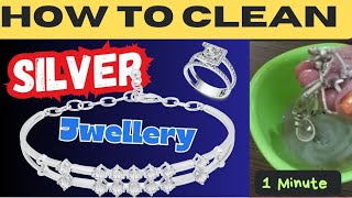 Clean Silver Jewelry at Home in 2 Easy Steps  Sparkle  clean Jewelry  in 1 Minute [upl. by Renata]