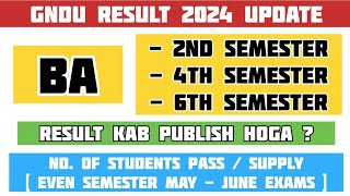 GNDU BA Classes Result 2024  Gndu BA 2nd 4th amp 6th Semester Result  Gndu Even Semester Result [upl. by Yesnnyl]