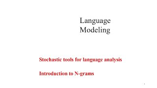 Stochastic Tools for Language Analysis [upl. by Ielerol]