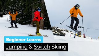 Beginner Learns How to Jump on Skis amp How To Ski Switch [upl. by Eolhc]