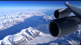 Lufthansa Boeing 7478  spectacular flight over Greenland en route to Los Angeles [upl. by Tryck]