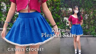 Easy Crochet Skirt  Rhea Pleated Skirt  Crochet Skirt with Lace Details [upl. by Zippel]