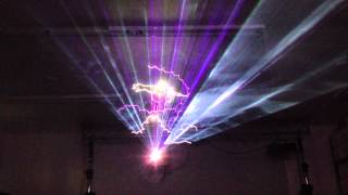 NRG Laser Know How 3W RGB ILDA 30K 3D Laser Beam Light Show Demonstration [upl. by Barraza]